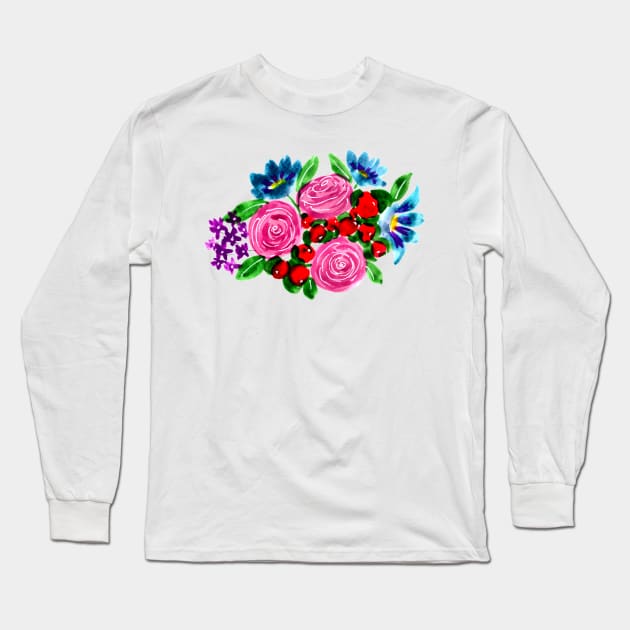 Florals Long Sleeve T-Shirt by Ratna Arts